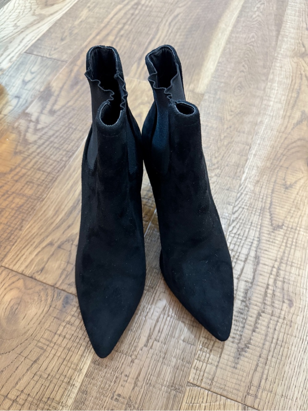 Amazon Black Pointed Toe Stretch Ankle Booties